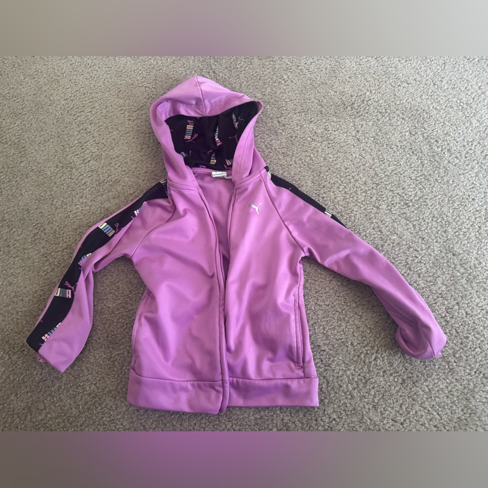 Puma Purple pink  Zip-Up Hoodie girl jacket size 6